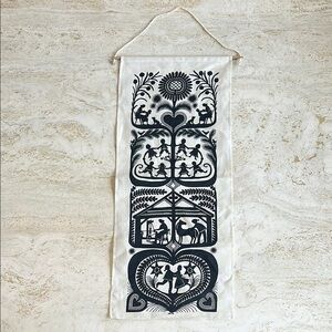 Vintage SOLT banner pure linen handprinted in Switzerland 🇨🇭decor, unique
